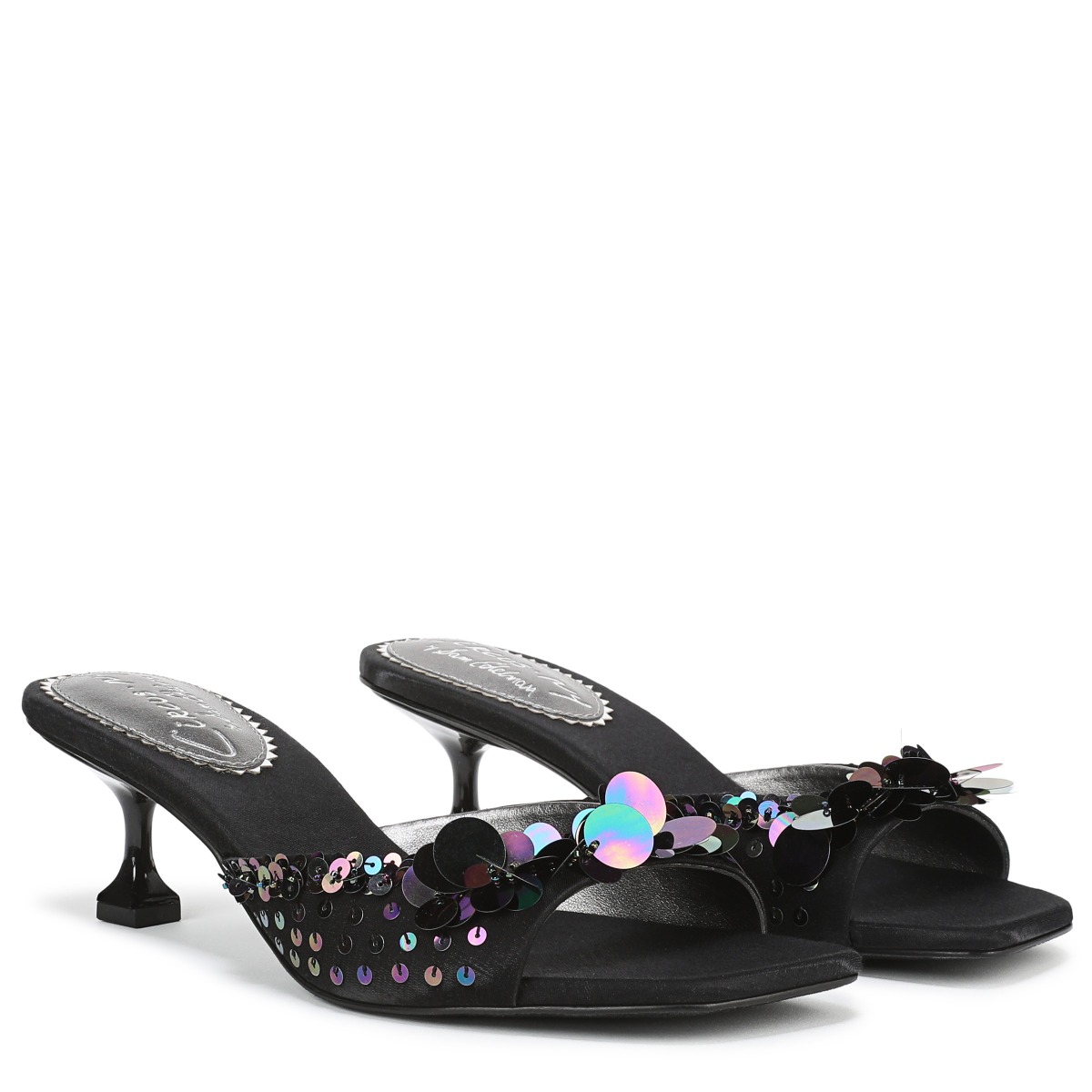 Sam Edelman Sam Edelman Circus NY Juliana Kitten Heel Mule in Black Satin