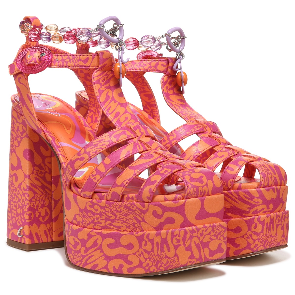 Sam Edelman Sam Edelman Circus NY Paddie Platform Sandal in Orange Popsicle Multi