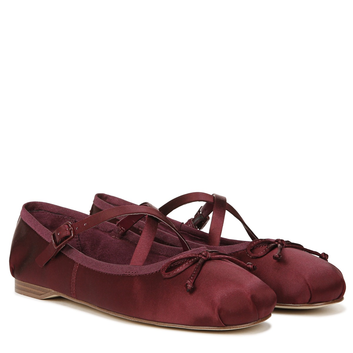 Sam Edelman Sam Edelman Circus NY Zuri Strap Ballet Flat in Black Cherry Red PU