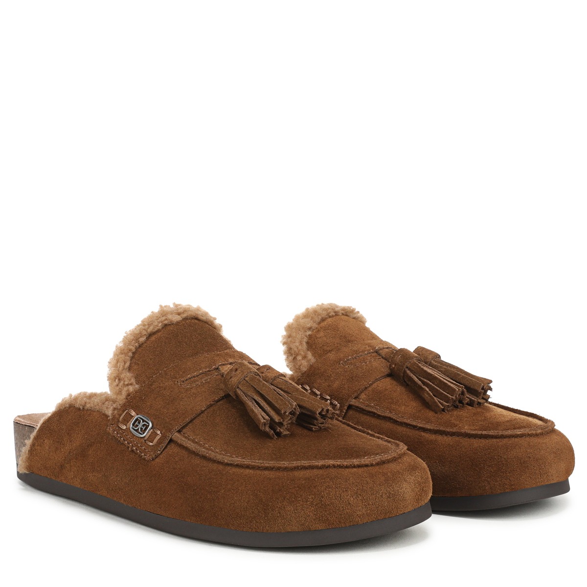 Sam Edelman Astrid Cozy Mule in Warm Nutmeg Brown Suede