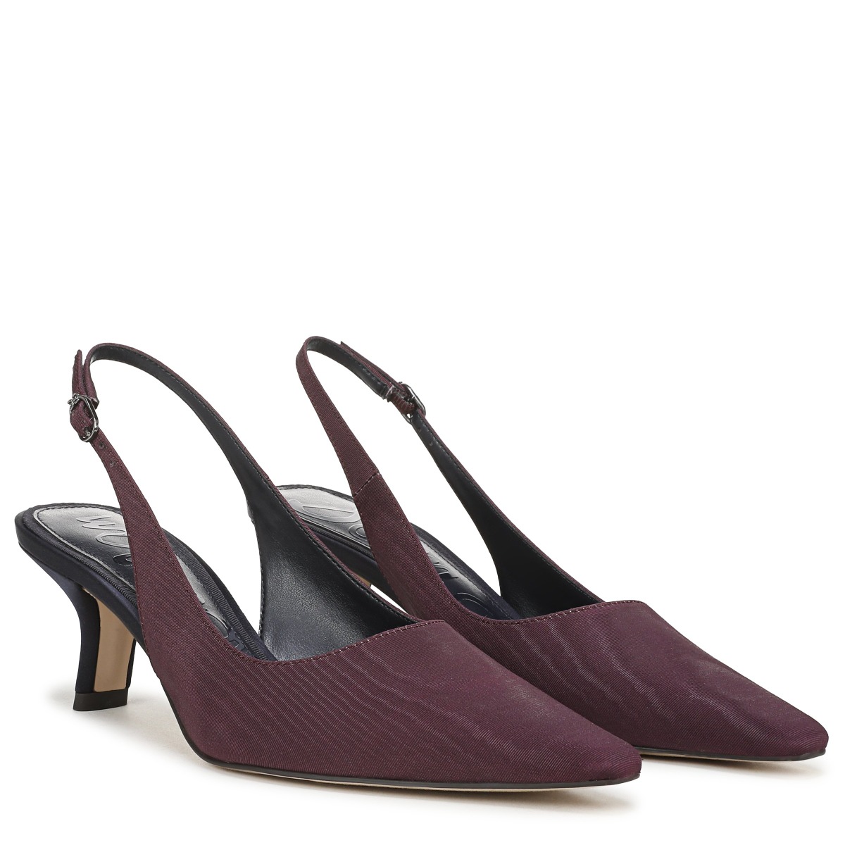 Sam Edelman Sam Edelman Bianka Slingback Pump in Midnight Purple Grape Satin Fabric