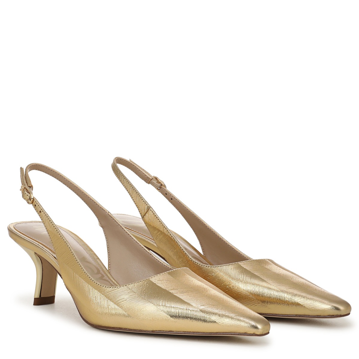 Sam Edelman Bianka Slingback Pump in Amber Yellow Gold Leather