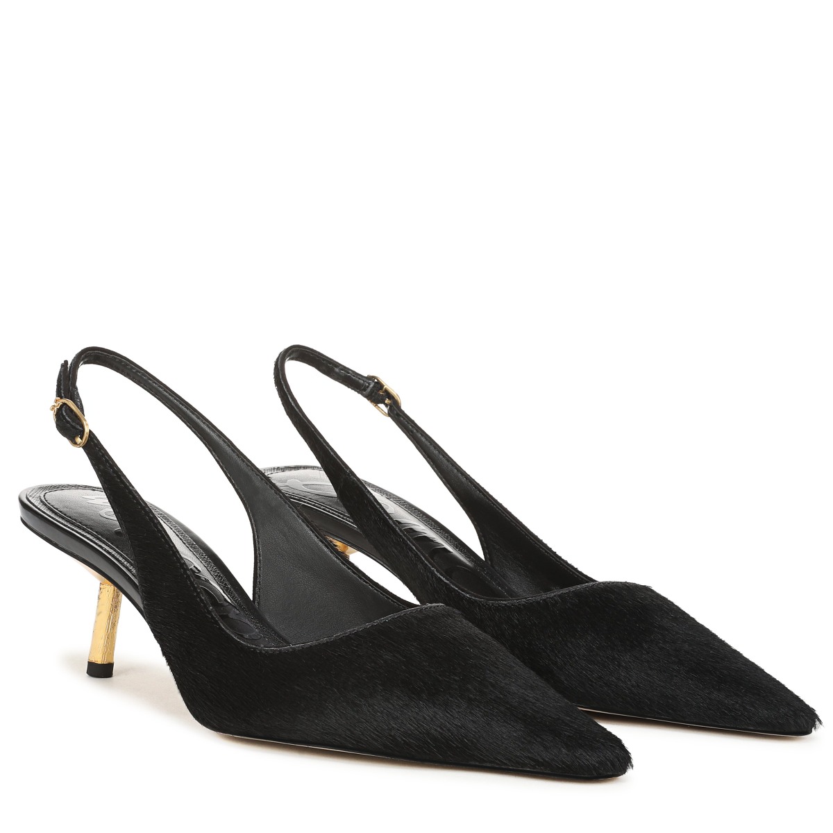 Sam Edelman Bianka Gilded Slingback Pump in Black Brahma Hair