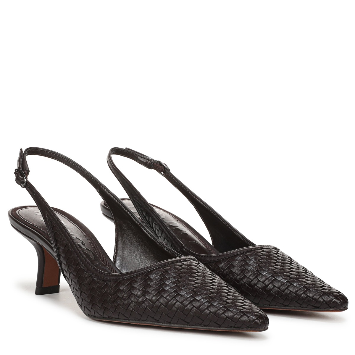 Sam Edelman Sam Edelman Bianka Weave Slingback Pump in Cafe Noir Brown Weave Leather