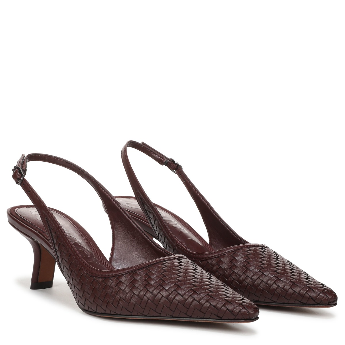 Sam Edelman Sam Edelman Bianka Weave Slingback Pump in French Burgundy Red Weave Leather