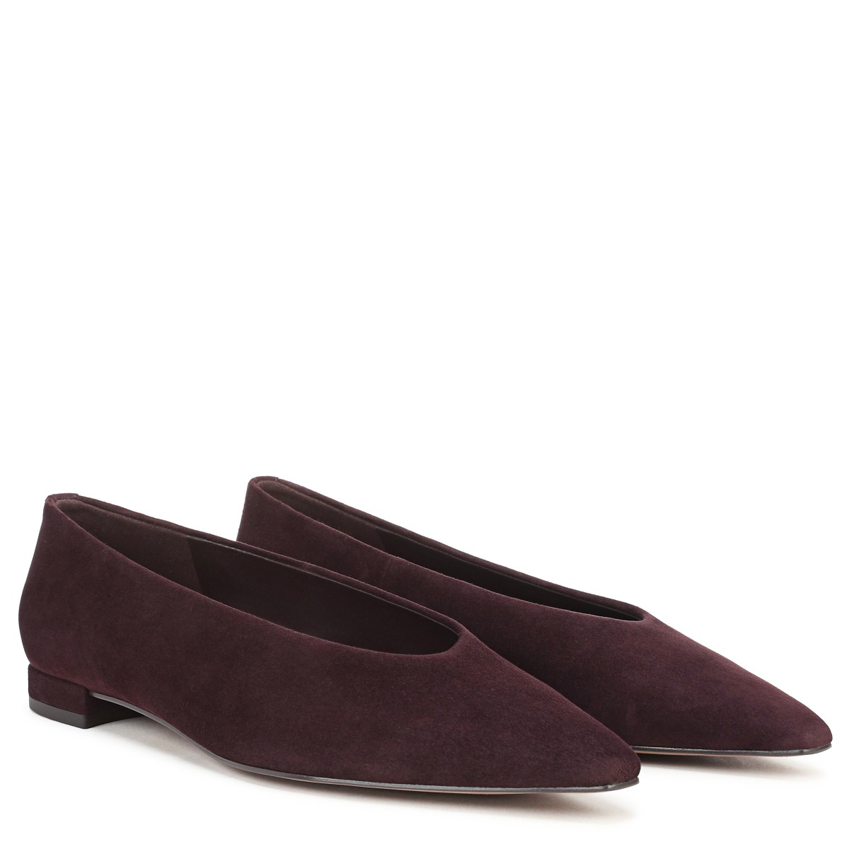 Sam Edelman Sam Edelman Emory Pointed Toe Ballet Flat in Cafe Noir Brown Suede