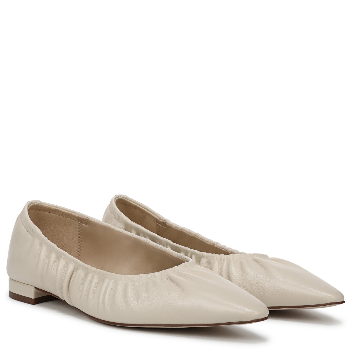 Sam Edelman Sam Edelman Essex Pointed Toe Ballet Flat in Modern Ivory White Leather