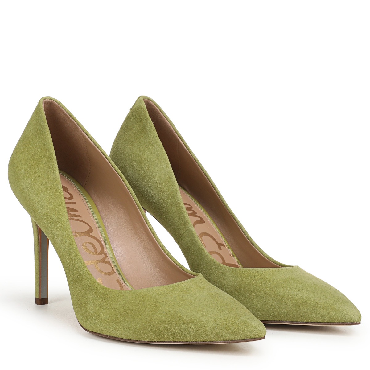 Sam Edelman Sam Edelman Hazel Pointed Toe Heel in Martini Olive Green Suede