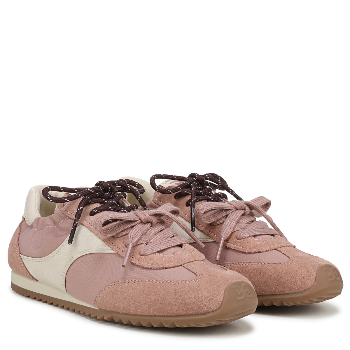 Sam Edelman Ivanna Lace Up Sneaker in Brit Blush Pink Suede