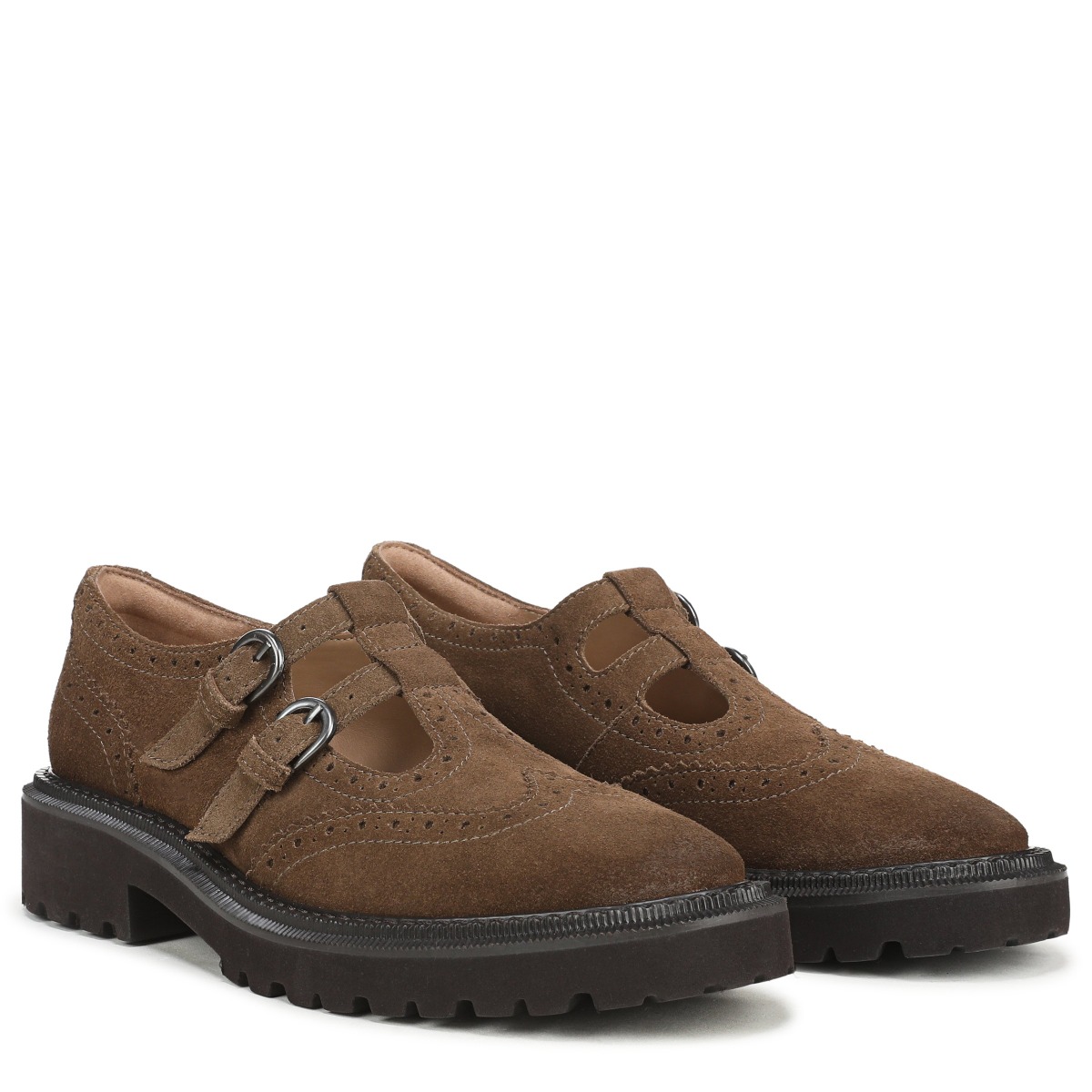 Sam Edelman Katie Buckle Loafer in Washed Mocha Brown Suede