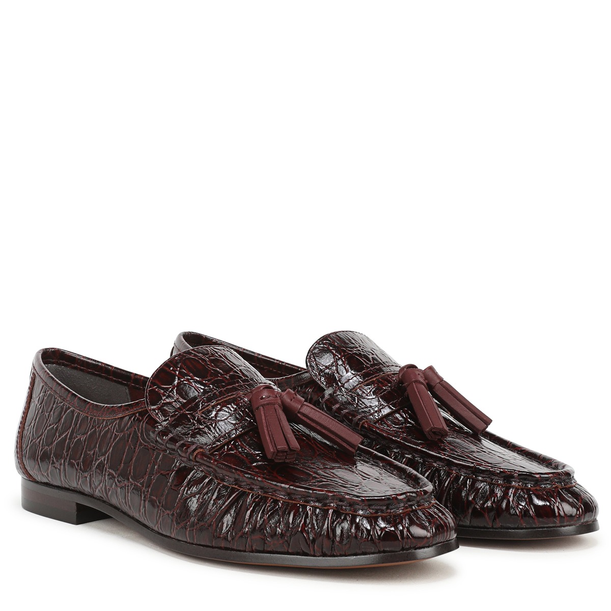 Sam Edelman Sam Edelman Lana Tassel Loafer in Merlot Red Croco Leather