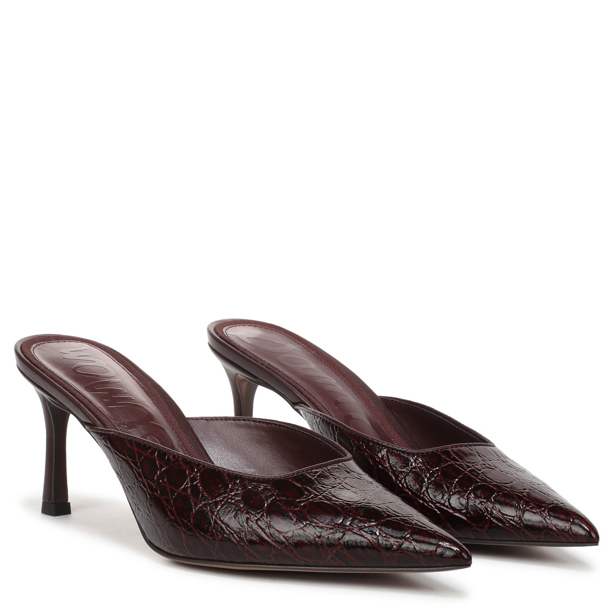 Sam Edelman Sam Edelman Margeaux Heeled Mule in Merlot Red Croco Leather