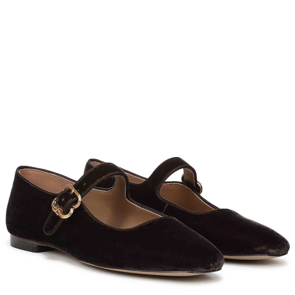 Sam Edelman Sam Edelman Michaela Mary Jane Flat in Mink Brown Velvet