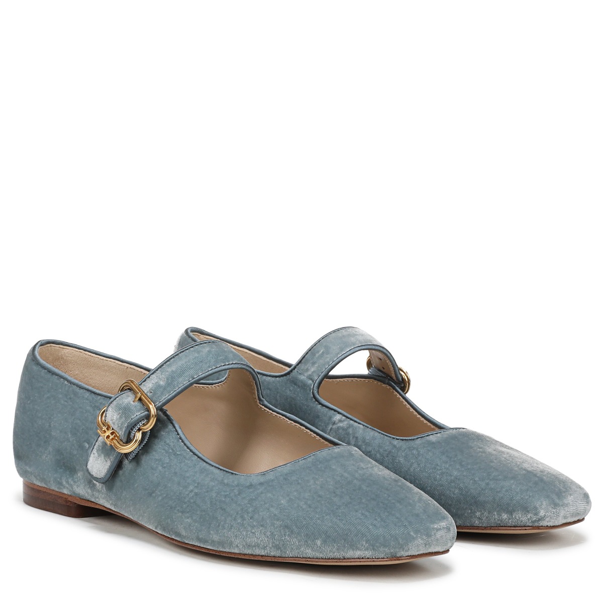 Sam Edelman Michaela Mary Jane Flat in Azure Blue Velvet