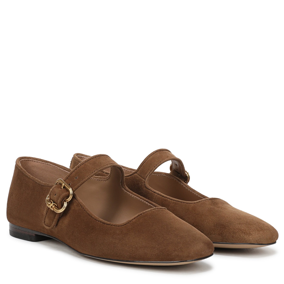 Sam Edelman Michaela Mary Jane Flat in Warm Nutmeg Brown Suede