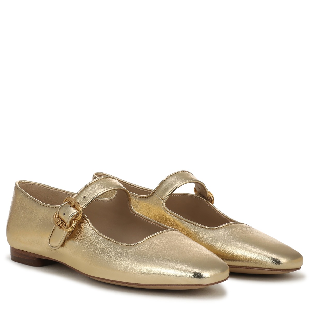 Sam Edelman Michaela Mary Jane Flat in Amber Yellow Gold Leather