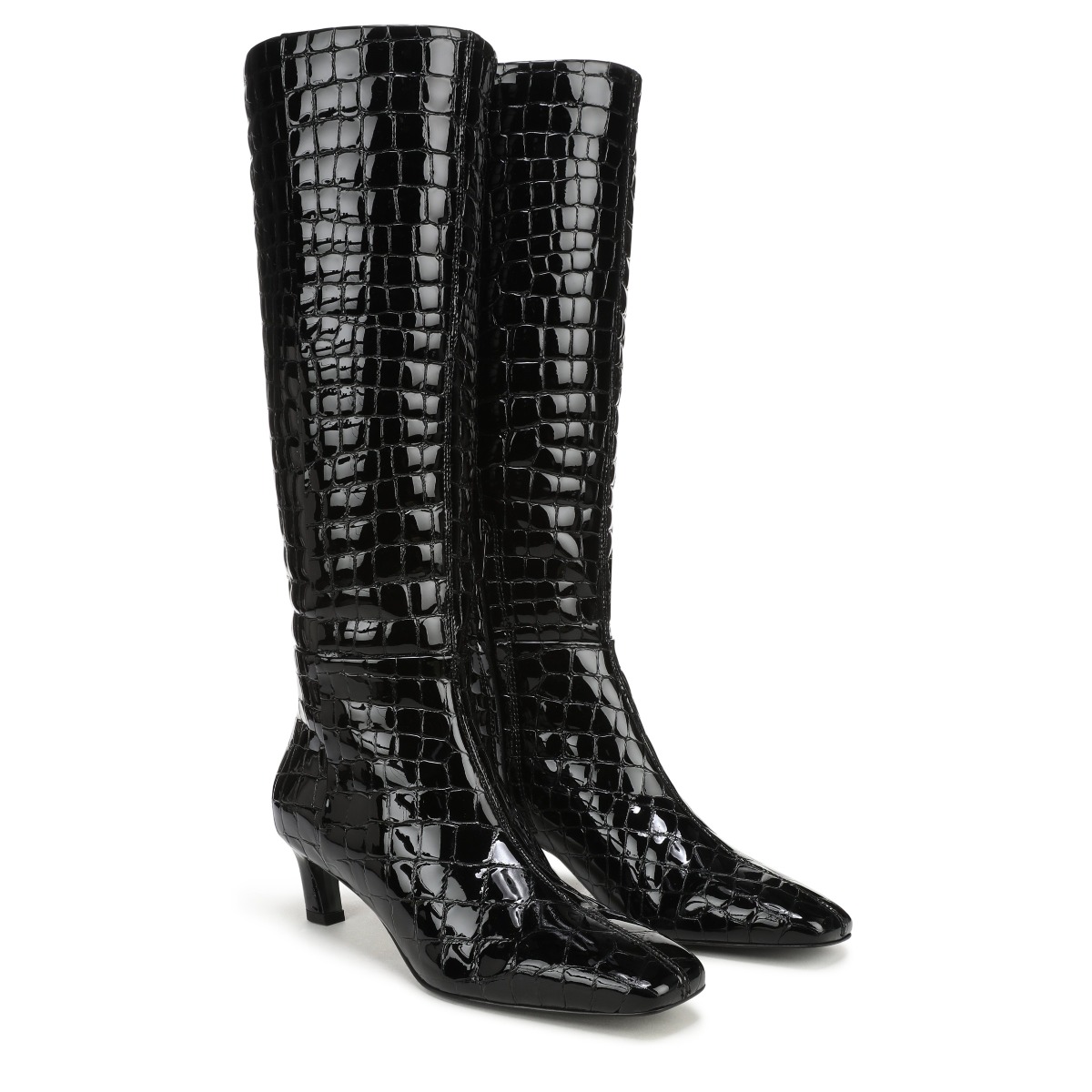 Sam Edelman Perla 2 Knee High Boot in Black Croco Leather