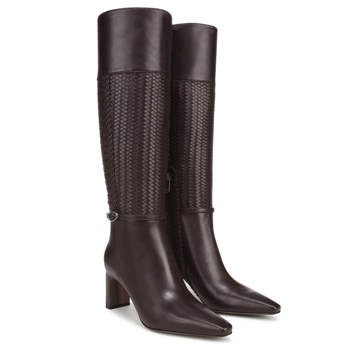 Sam Edelman Sam Edelman Sylvia Weave Knee High Boot in Cafe Noir Brown Leather
