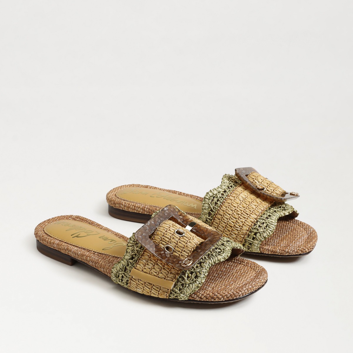 Sam Edelman Bambi Slide Sandal in Sage/Tan