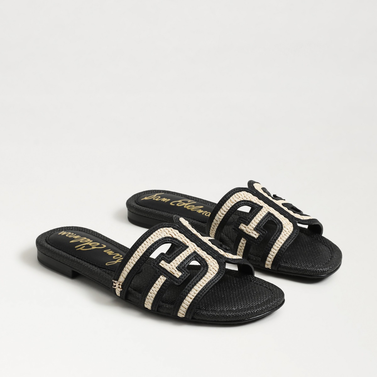 Sam Edelman Sam Edelman Bay Multicolour Slide Sandal in Linen/Black