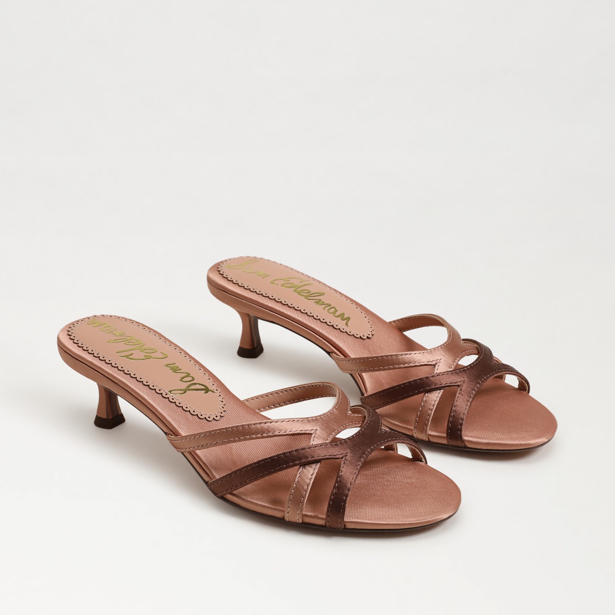 Sam Edelman Camille Kitten Heel Mule in Spiced Coral