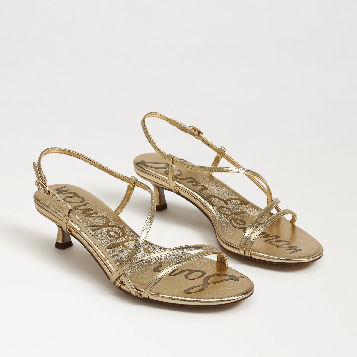 Sam Edelman Cora Kitten Heel Sandal in Amber Gold