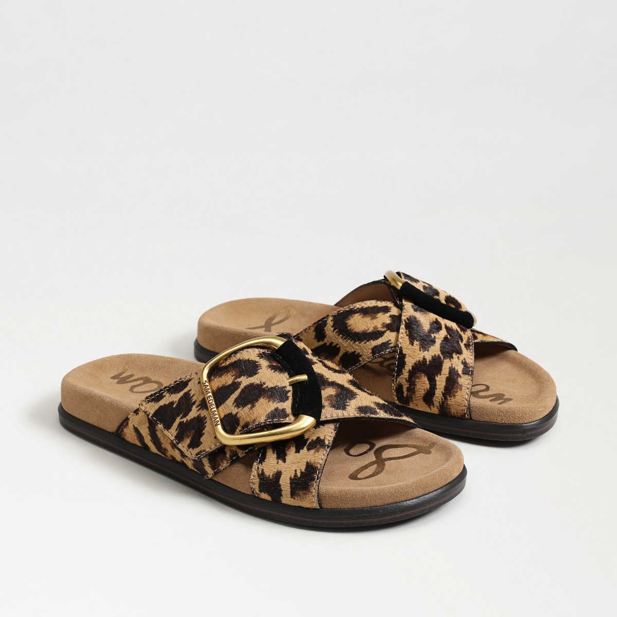 Sam Edelman Darla 2 Buckle Slide Sandal in Cyprus Tan Multi