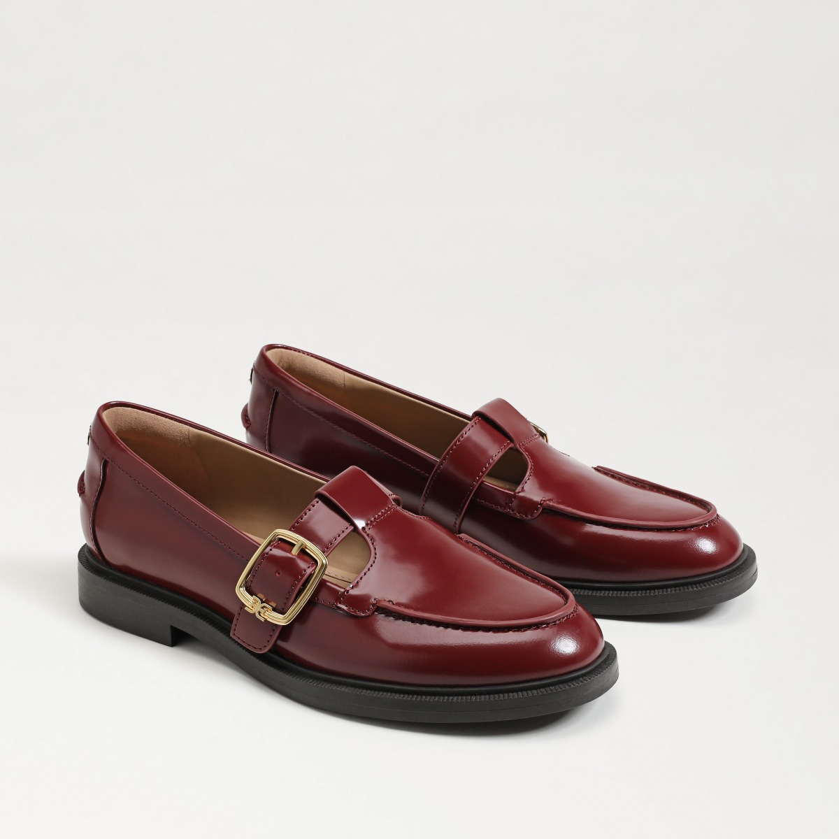 Sam Edelman Sam Edelman Elaina T-strap Buckle Loafer in French Merlot
