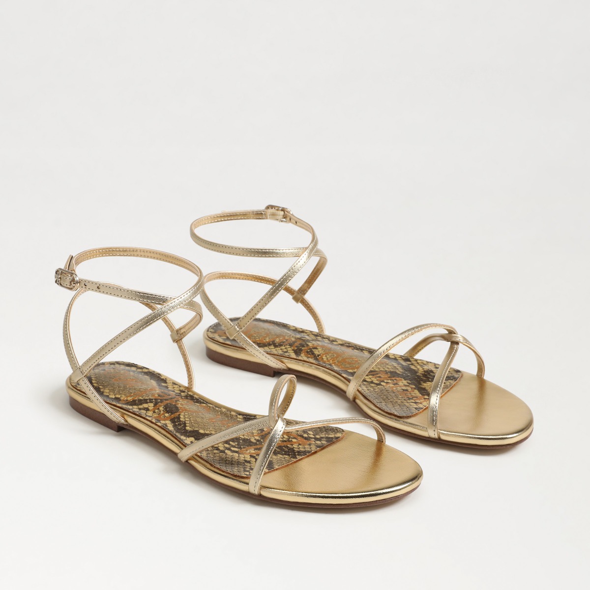 Sam Edelman Sam Edelman Ellina Strappy Flat Sandal in Amber Gold