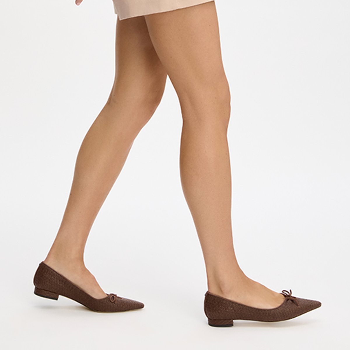 Sam Edelman Sam Edelman Esmira Pointed Toe Ballet Flat in Bourbon Faux Leather