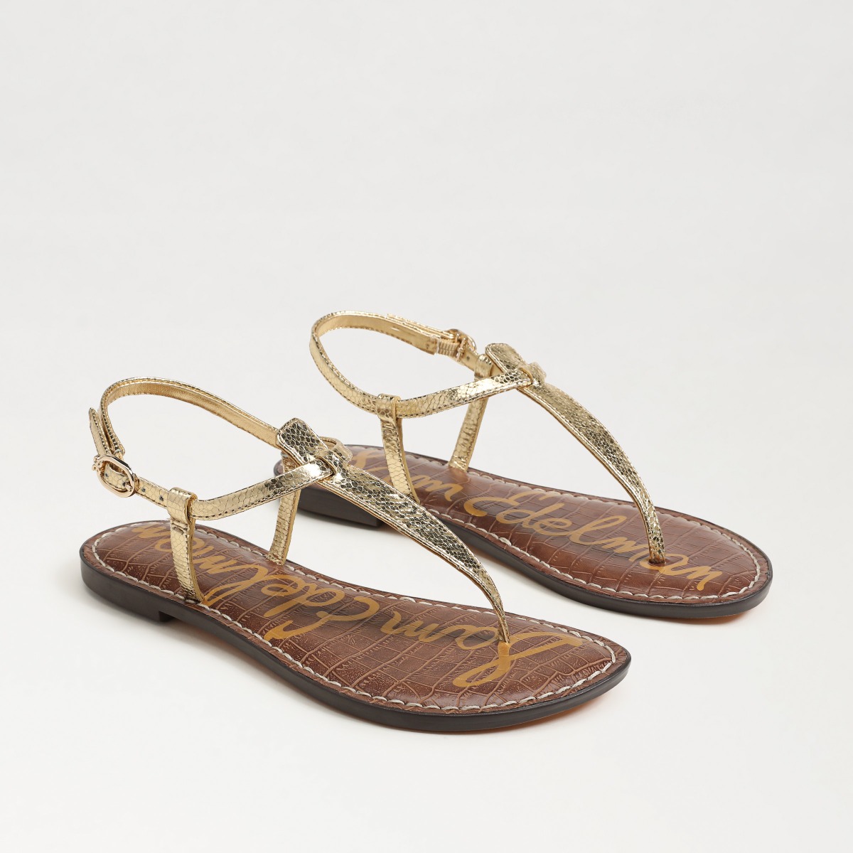 Sam Edelman Gigi Thong Sandal in Amber Gold