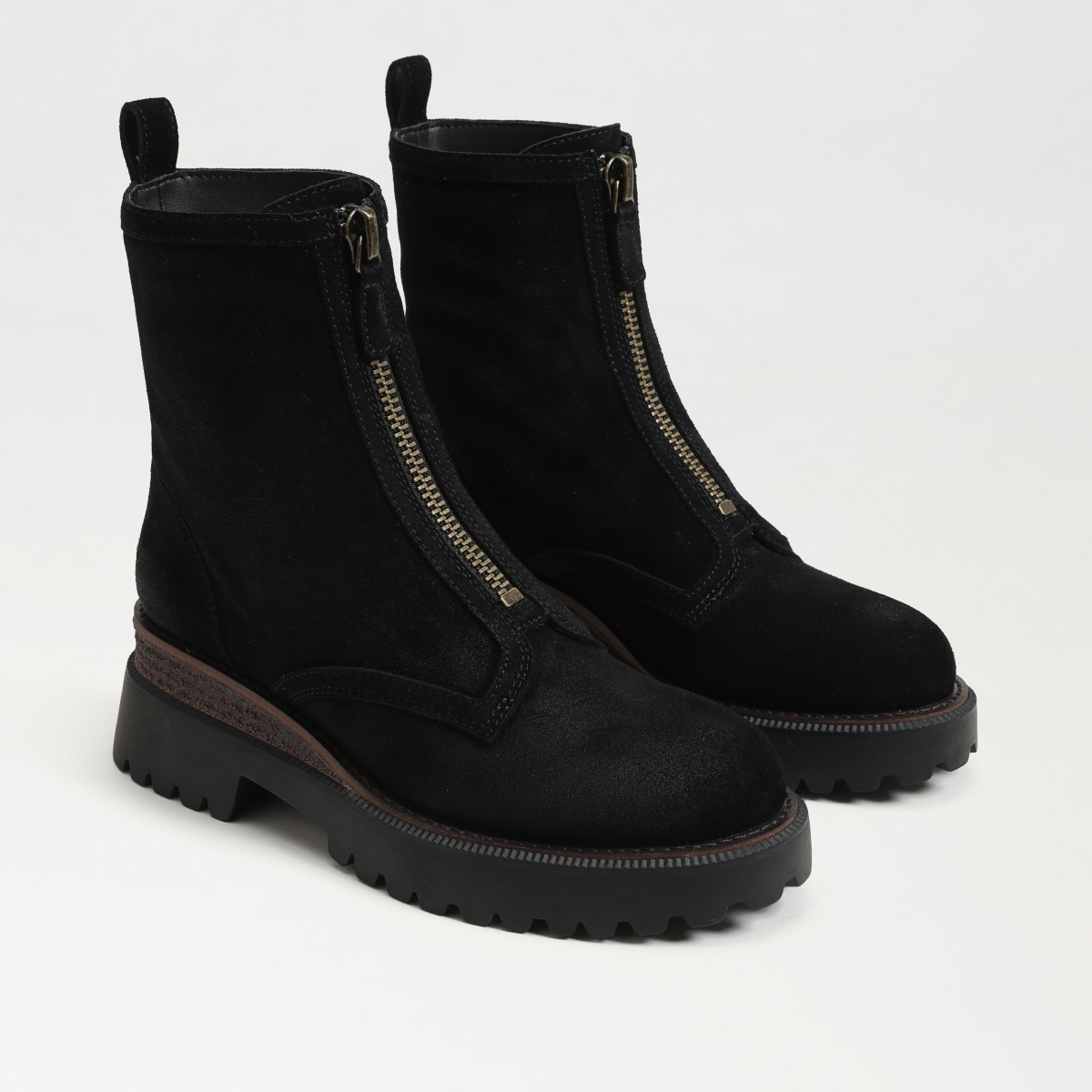 Sam Edelman Grove Zip Front Boot in Black Suede