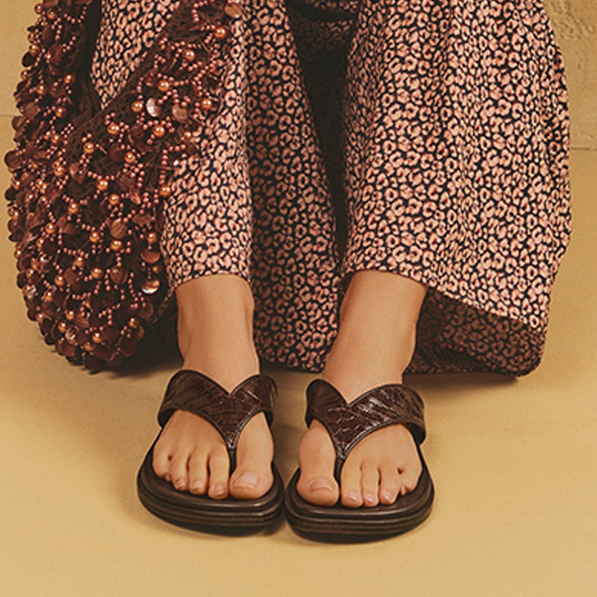 Sam Edelman Sam Edelman Lila Toe Post Sandal in Maple Bourbon