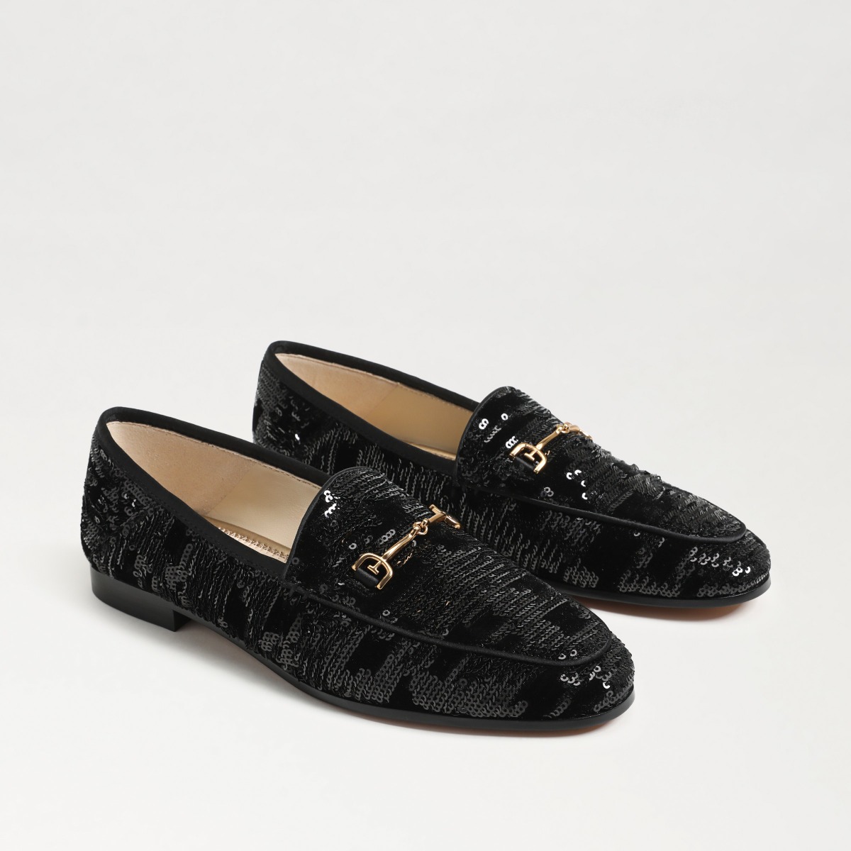 Sam Edelman Loraine Bit Loafer in Black Sequin Velvet