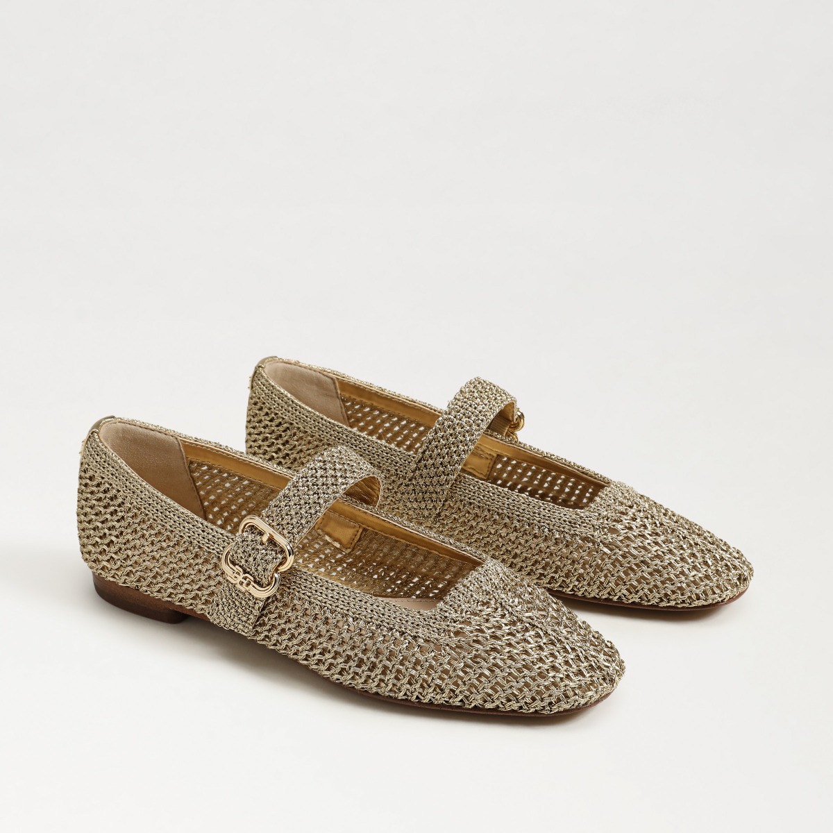 Sam Edelman Sam Edelman Michaela Knit Mary Jane Flat in Amber Gold