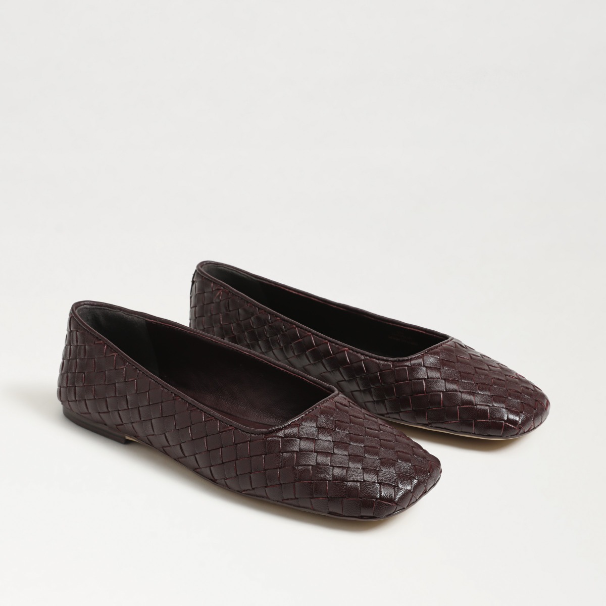 Sam Edelman Natalia Ballet Flat in French Burgundy Red Woven Leather