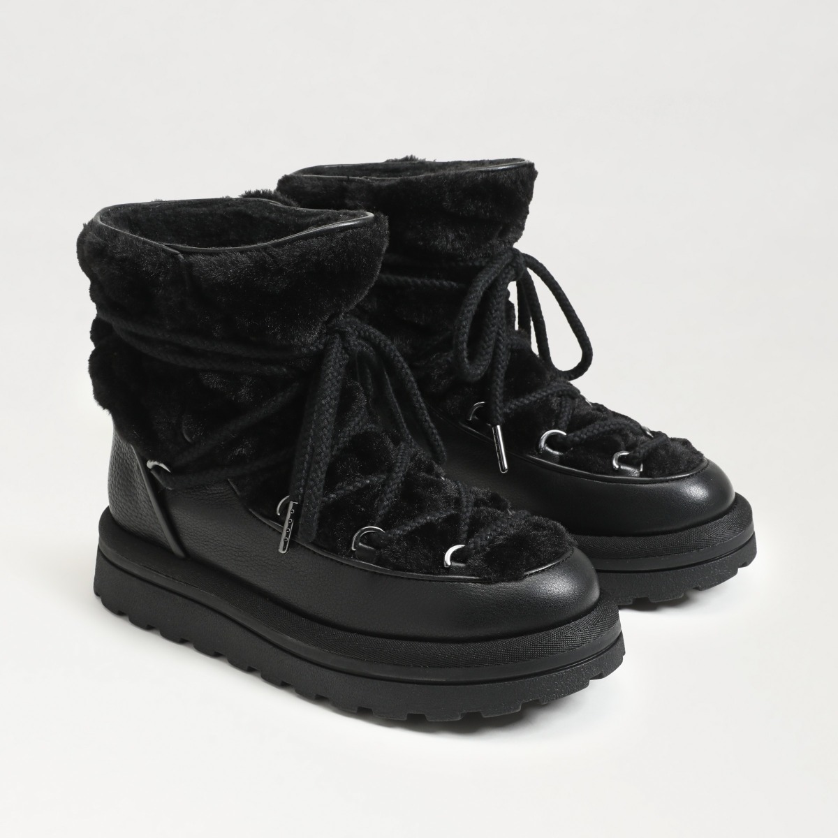 Sam Edelman Ovie Lace Up Ankle Boot in Black Leather