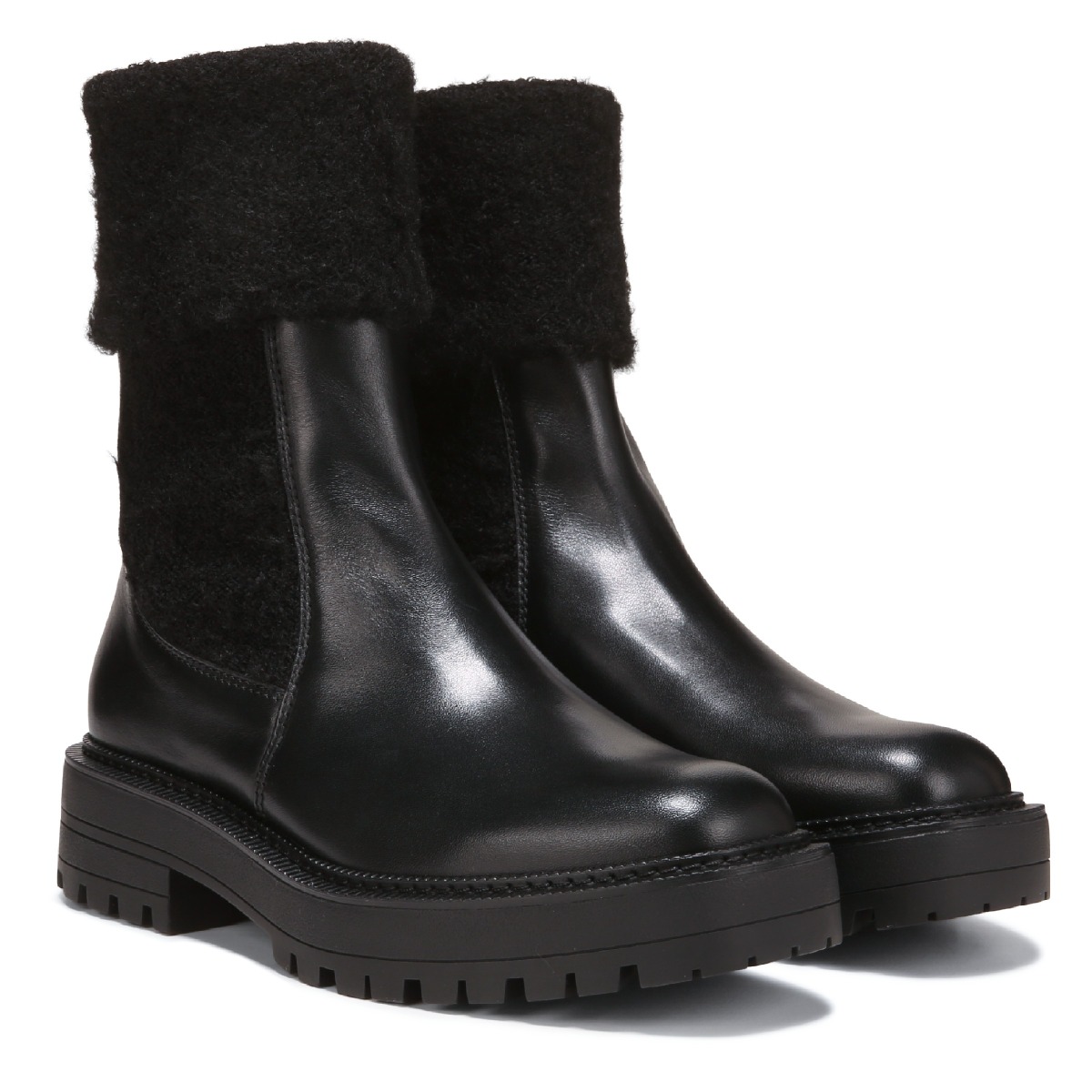 Sam Edelman Laguna Knit Chelsea Boot in Black Leather