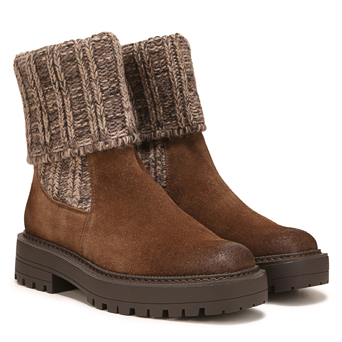 Sam Edelman Laguna Knit Chelsea Boot in Washed Mocha Brown Suede