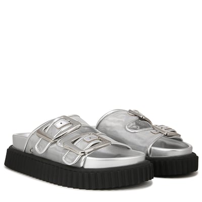 Sam Edelman Circus NY Cris Platform Slide Sandal in Soft Silver