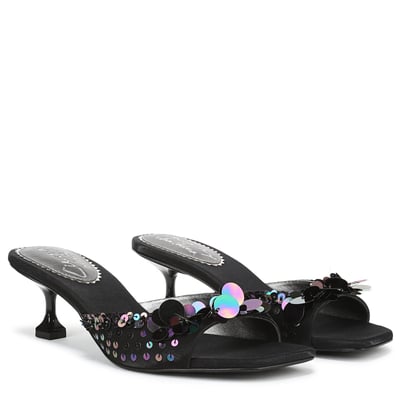 Sam Edelman Circus NY Juliana Kitten Heel Mule in Black Satin