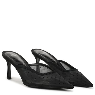 Sam Edelman Margeaux Mesh Heeled Mule in Black Mesh