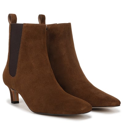 Sam Edelman Peony Ankle Boot in Warm Nutmeg Brown Suede
