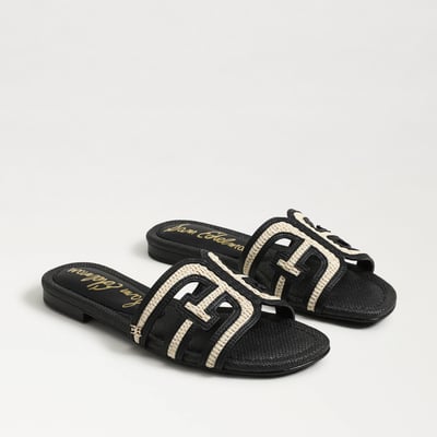 Sam Edelman Bay Multicolour Slide Sandal in Linen/Black