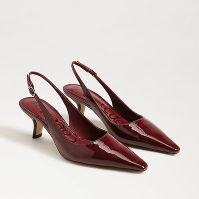 Sam Edelman Bianka Slingback Pump in French Merlot Patent