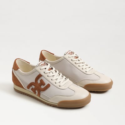 Sam Edelman Ivey Lace Up Sneaker in Ivory/Brown