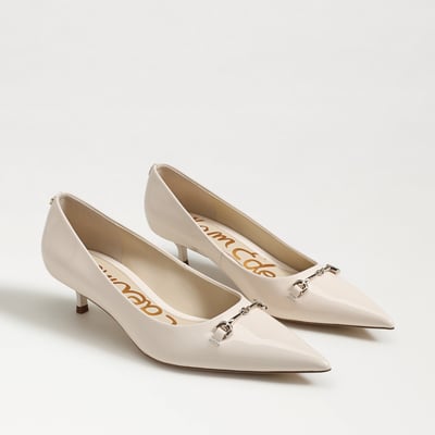 Sam Edelman Kaya 2 Pointed Toe Kitten Heel in White Blossom