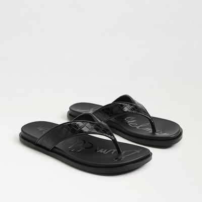 Sam Edelman Lila Toe Post Sandal in Black Nappa