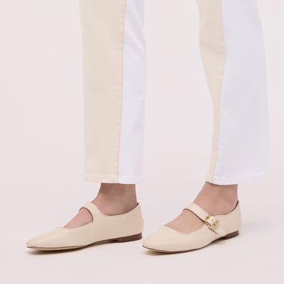 Sam Edelman Michaela Mary Jane Flat in Modern Ivory