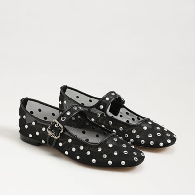 Sam Edelman Michaela Shine Mary Jane Flat in Black